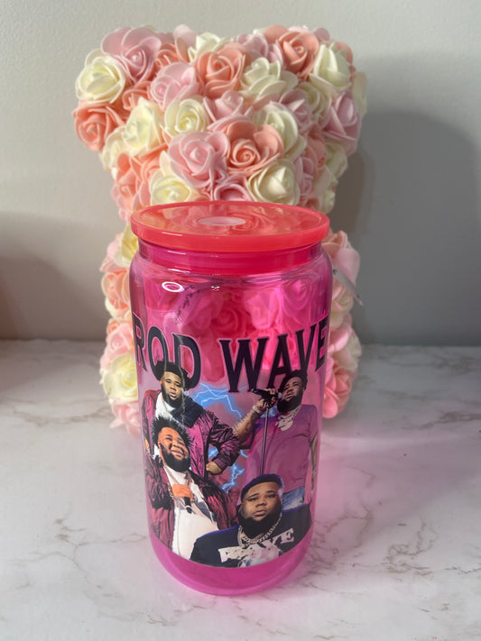 Rod wave pink cup ( no glitter )